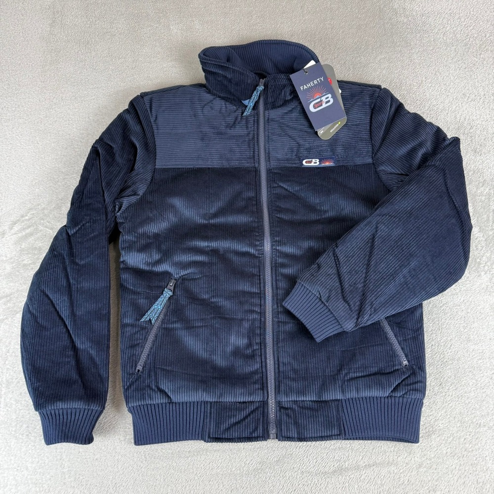 Faherty x CB Sports Corduroy Puffer Jacket Mens XS Navy Blue Primaloft $398 NWT